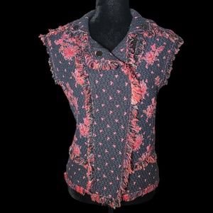 Alberto Makali - Metallic Thread Tapestry Zip Vest - Size S/M